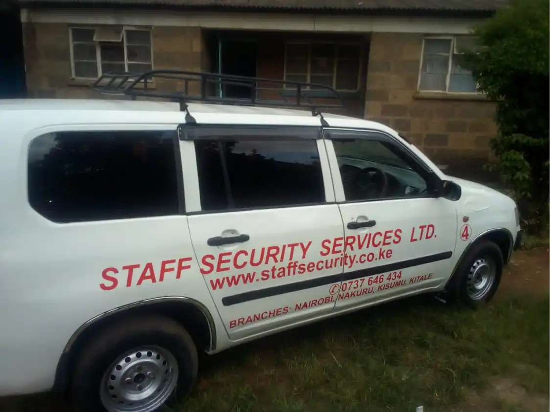 Security response team reacting to alarm alert