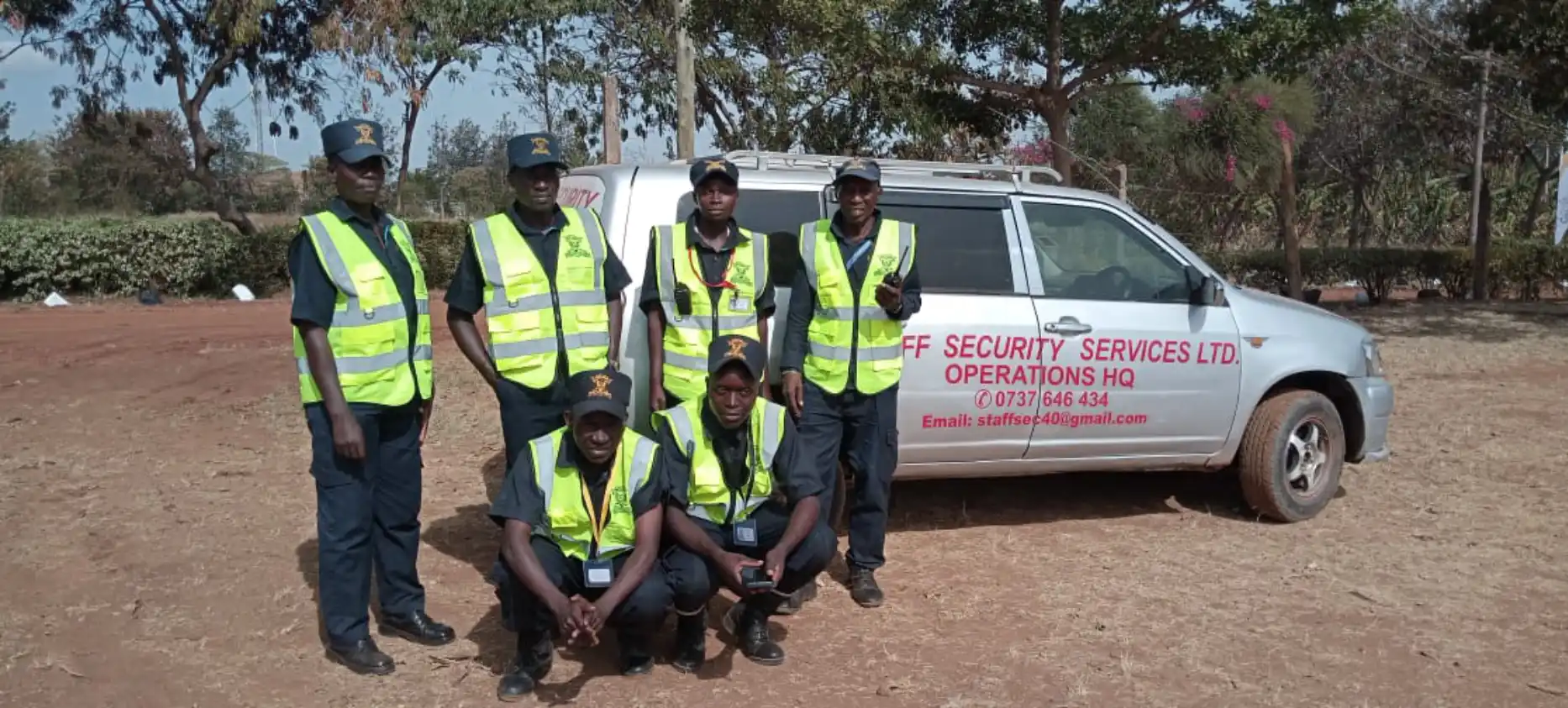 Professional security guard monitoring premises